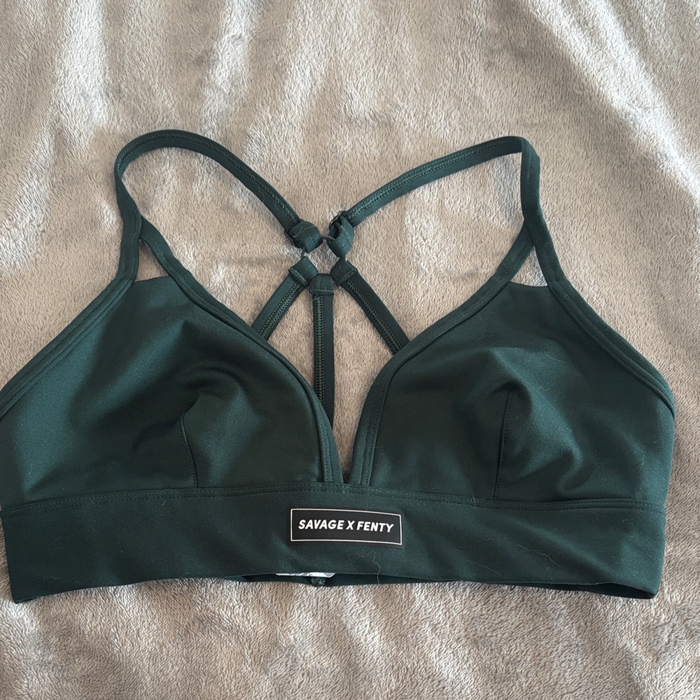 Savage X Fenty Dark Green Strappy Bralette